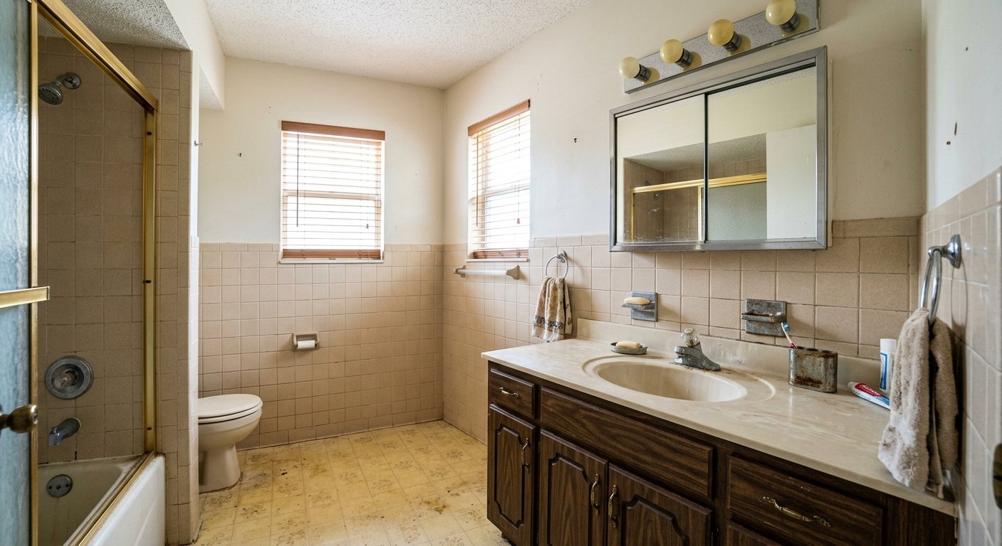 Example: dated bathroom before renovation