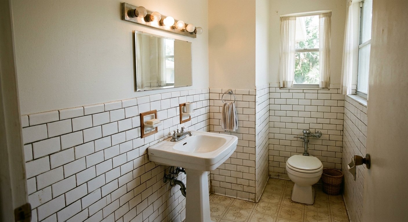 Example: small guest bathroom before remodel