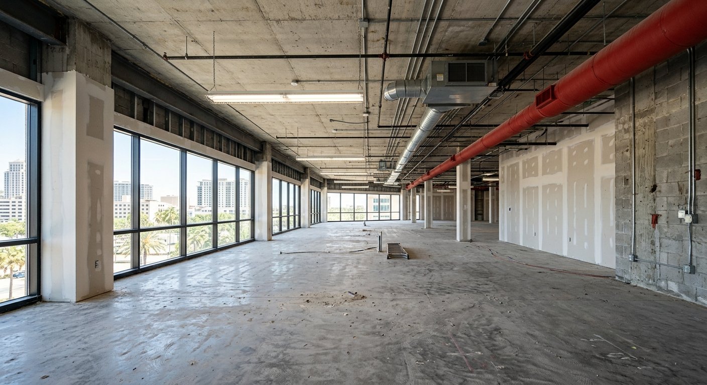 Before: empty commercial office space before renovation in Tampa FL